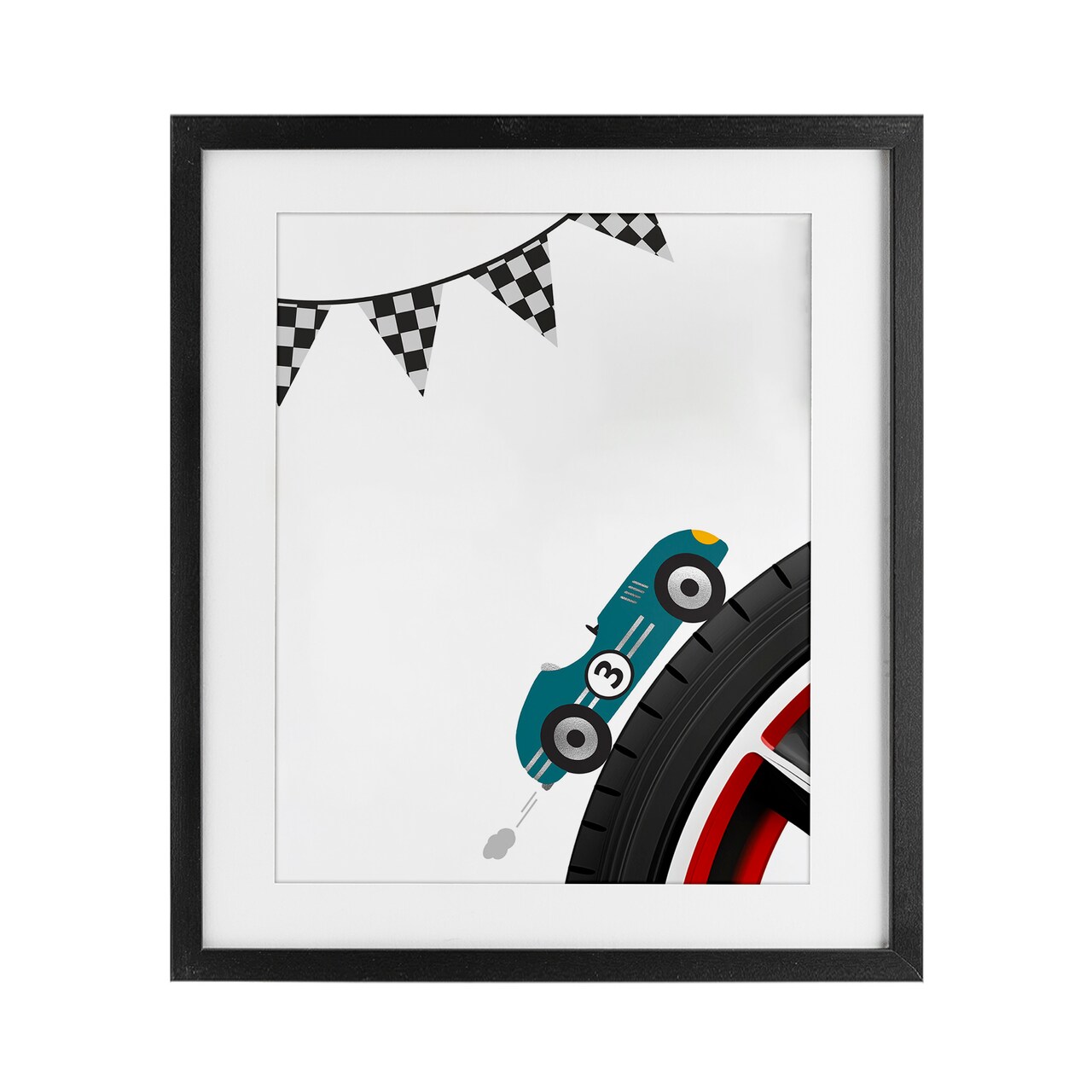 Stupell Industries Fast Lane Racecar Framed Print Under Glass, design by Christine Simpson Art